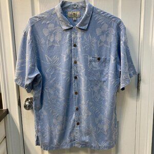 Island Shores 100% Washable Silk Hawaiian Floral Shirt Size XL